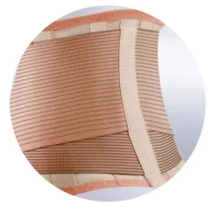 Корсет поясничный ORTO ПК-220, полужесткий, металлические пластины, высота 25 см, бежевый/черный фото 2