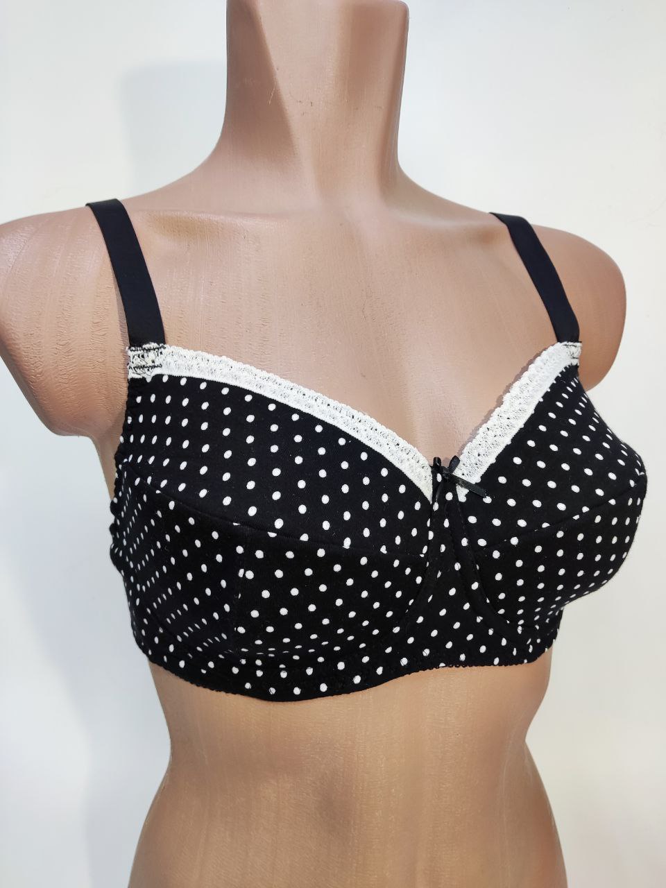 Бюстгальтер после мастэктомии Черное с белыми точками 0860-1 П01 фото 1