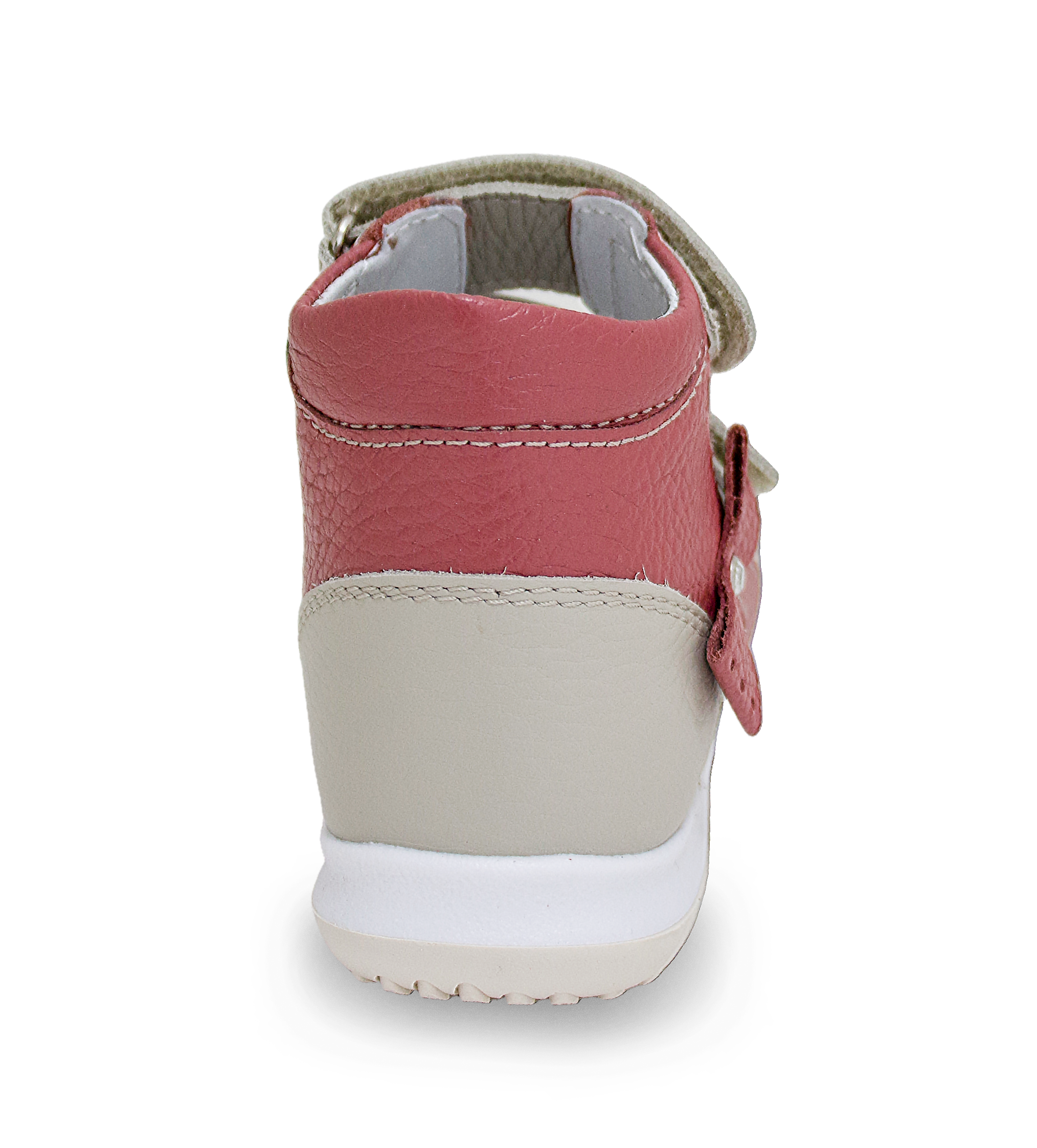 Сандалии ортопедические с открытым носом Орфея Б2-160-054-113-1 кожаные бежево-розовые фото 3