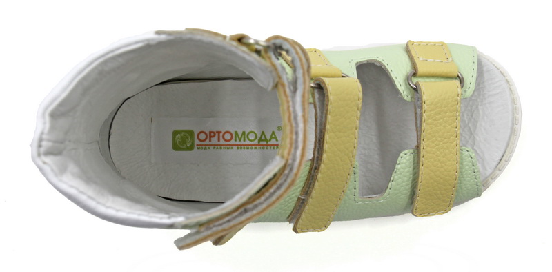 Сандалии ортопедические с высоким берцем Ортомода 2139-ХМ-019 кожаные с липучками  фото 5