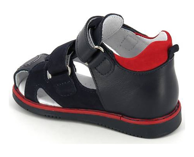 Туфли летние закрытый нос, ц. синий/красный 064/2-КП-2,12,46 фото 2