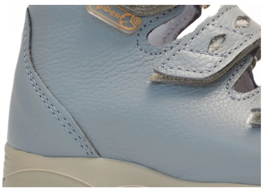 Сандалии с открытым носом Б3-142-037-051-1 цвет серый/бежевый фото 3