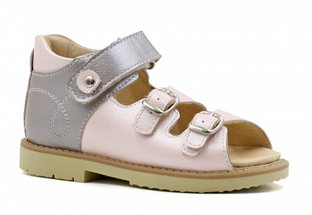 Сандалии ортопедические детские с открытым носом Ортомода 2129-ХМ-016 розовые с каблуком Томаса фото 1