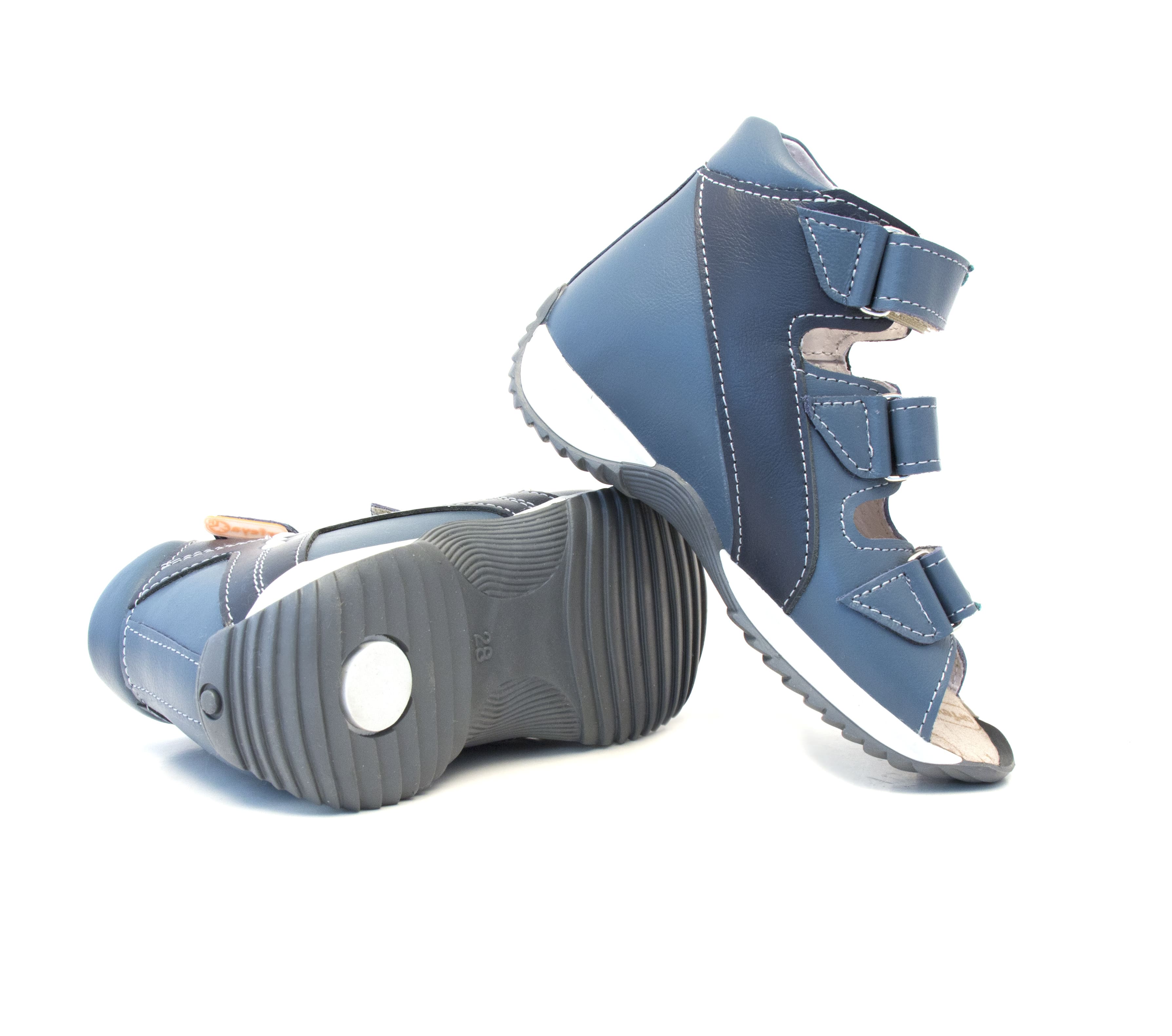Сандалии детские ортопедические с открытым носом Орфея Б3-149-211-215-1 кожаные синие фото 12