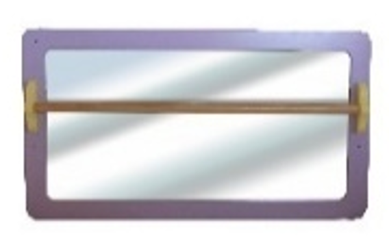 Акриловое зеркало для маленьких детей, 110х40см, деревянная рама, поручень фото 1