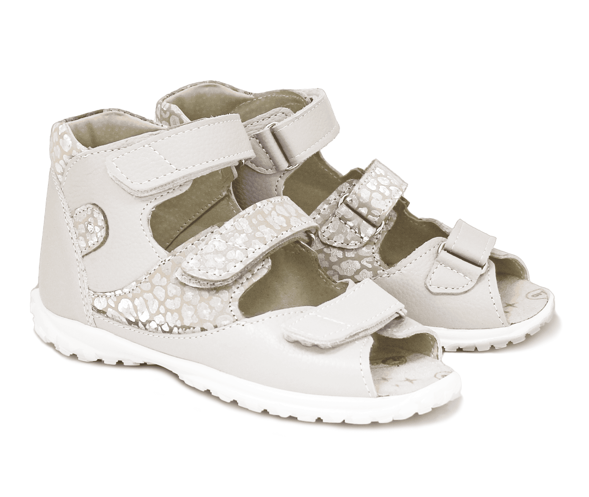 Сандалии ортопедические с открытым носом Орфея Б3-197-043-282-1 кожаные жемчужно-розовые с золотом фото 5