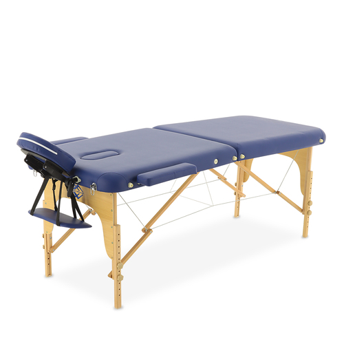 Массажный стол складной MED-MOS JF-AY01 2-х секционный, деревянная рама (однотонный, размер 185*70) фото 5