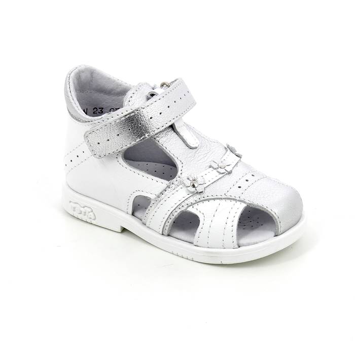 Сандали летние закрытый нос, ц.серебро/белый 079/2-КП-022,99 фото 1